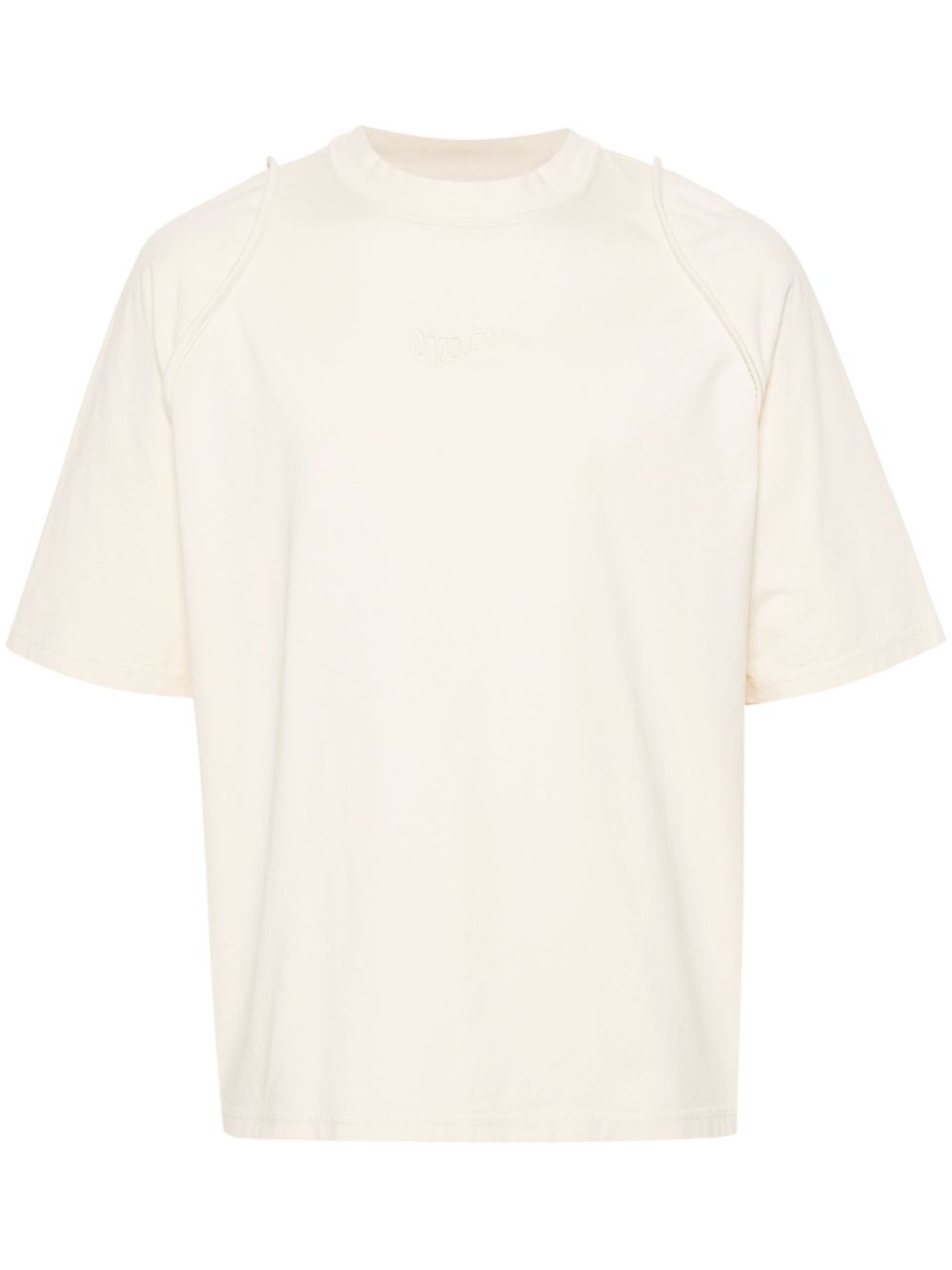 Men T-Shirts Maison-Kitsune Jacquemus Le Camargue logo-embroidered T-shirt Neutrals