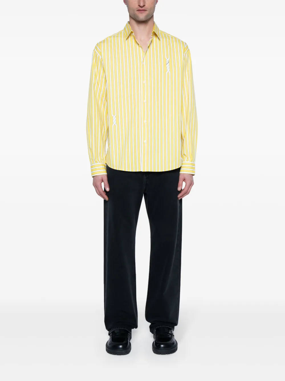 Jacquemus La Simon Shirt Yellow Men Shirts Maison-Kitsune