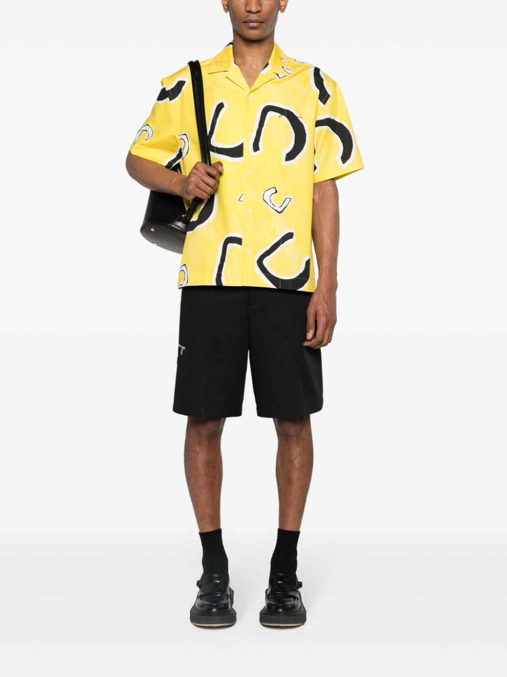 Jacquemus La Chemise Jean Cotton Shirt Yellow Maison-Kitsune Men Shirts