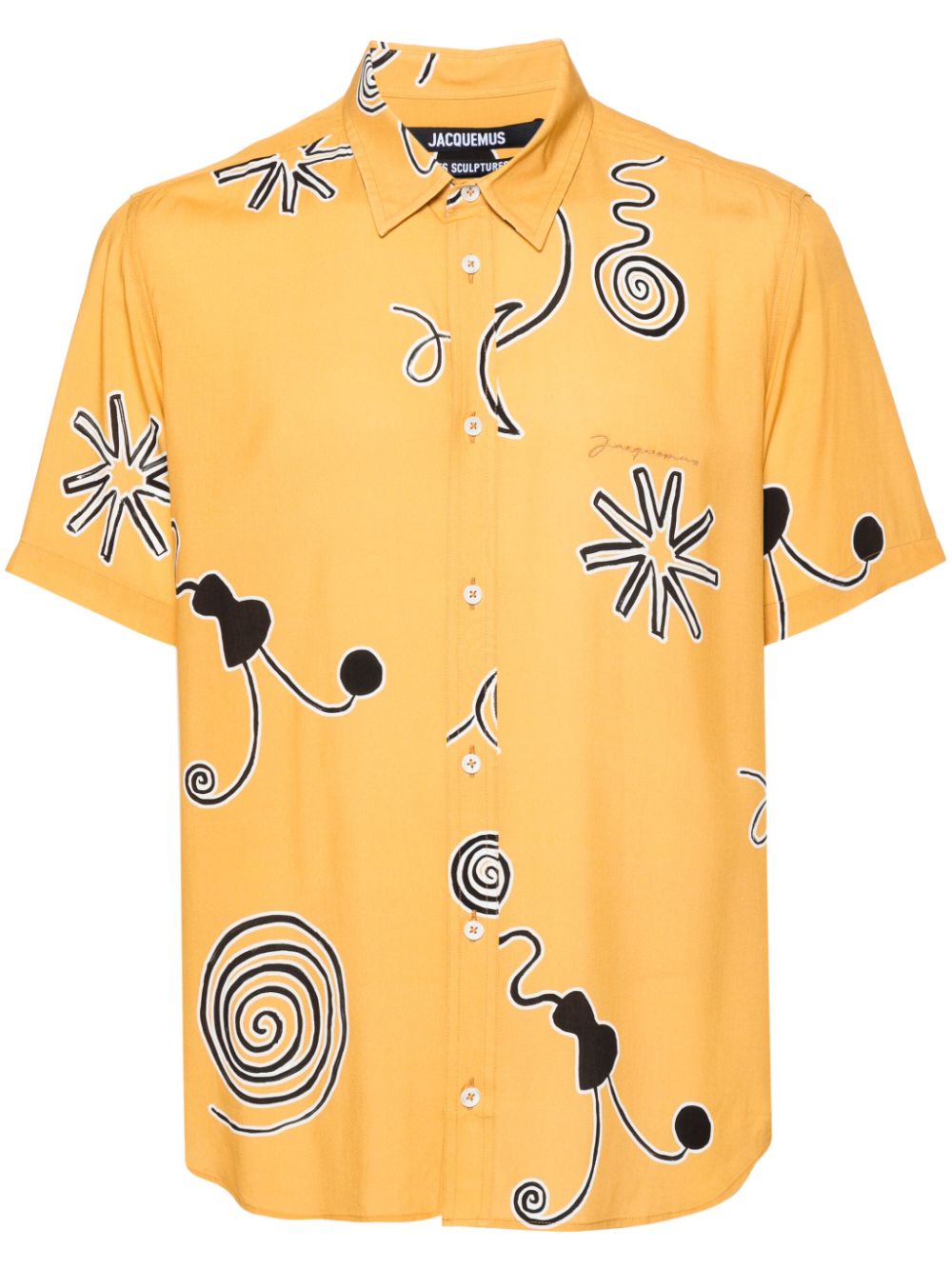 Maison-Kitsune Jacquemus Mello spiral-print Shirt Yellow Men Shirts