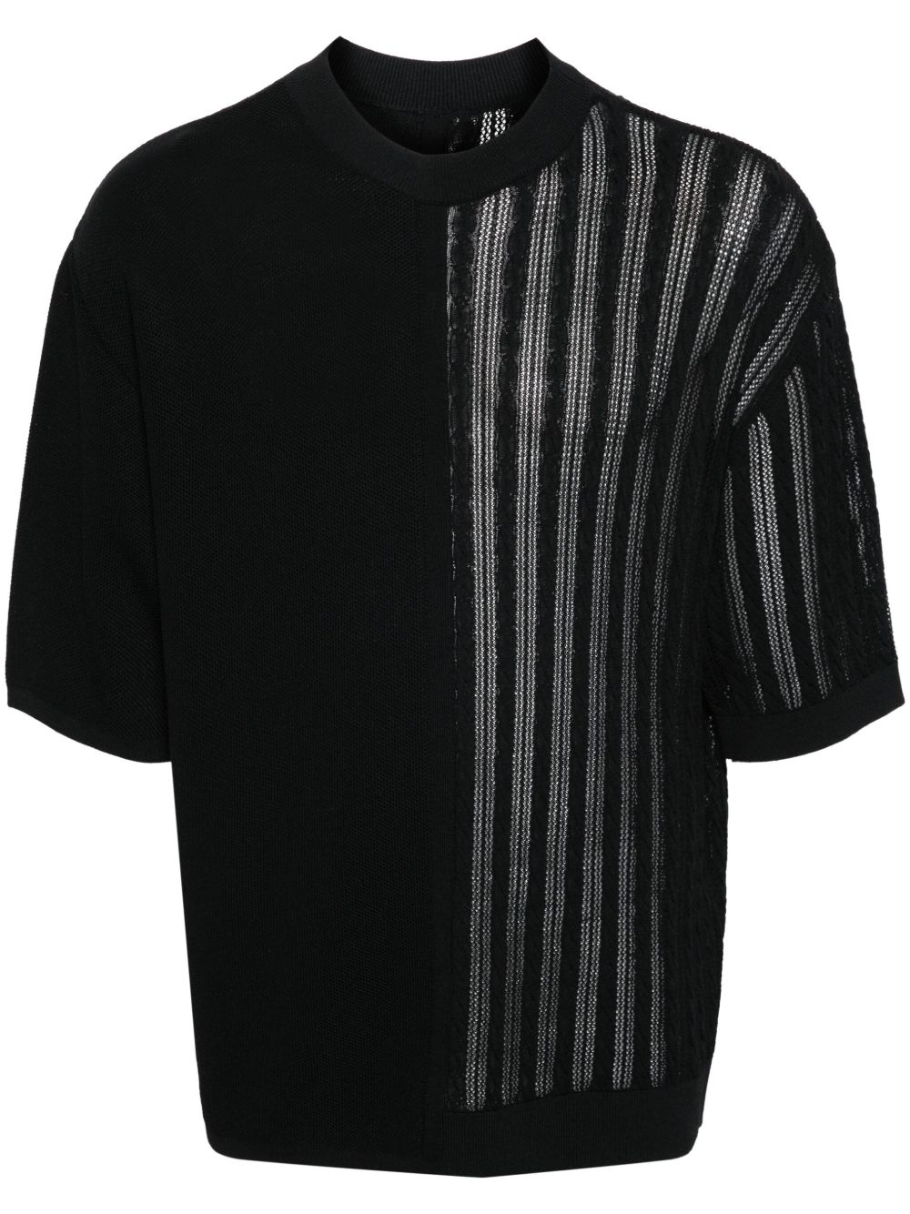 Maison-Kitsune T-Shirts Men Jacquemus Le Haut Juego Knitted T-shirt Black