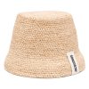 Maison-Kitsune Hats Men Jacquemus Le Bob Raphia Bucket Hat Neutrals