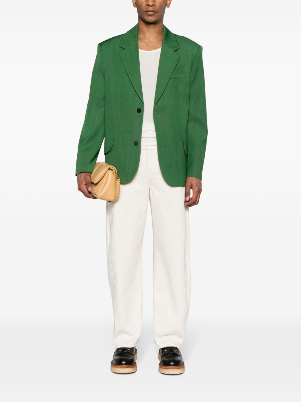 Maison-Kitsune Blazers Men Jacquemus Titolo single-breasted Blazer Green