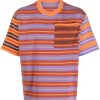 Maison-Kitsune T-Shirts Men Jacquemus stripe-print T-shirt Purple