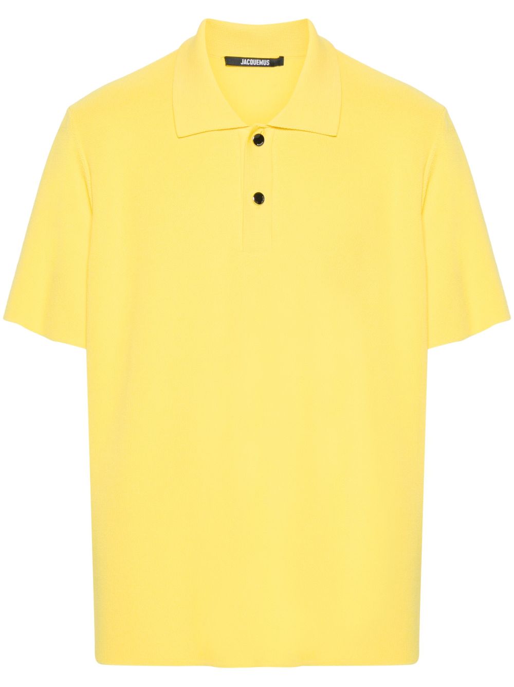 Jacquemus Le Polo Maille logo-embossed Polo Shirt Yellow Men Polo Shirts Maison-Kitsune