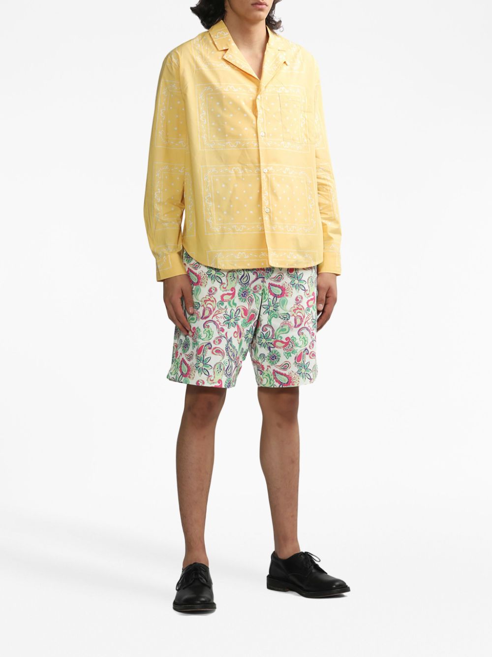 Maison-Kitsune Bermuda Shorts Men Jacquemus Le Short Pingo paisley-print Shorts White