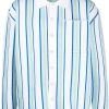 Maison-Kitsune Polo Shirts Men Jacquemus La Chemise Maille Striped Polo Shirt White