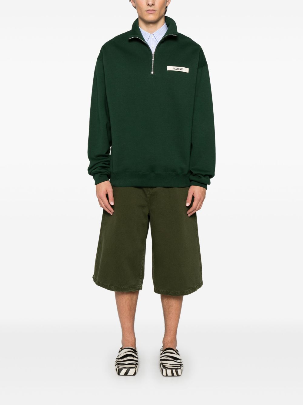 Jacquemus The Gros Grain Sweatshirt Green Men Sweatshirts Maison-Kitsune