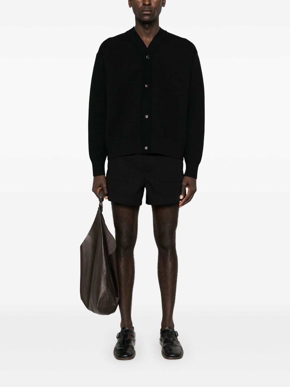 Jacquemus press-stud Knitted Cardigan Black Maison-Kitsune Men Cardigans