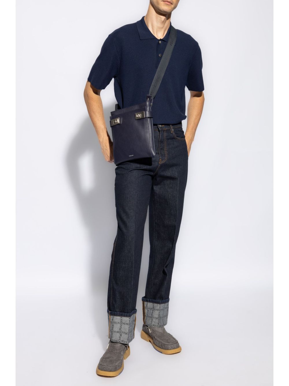 Maison-Kitsune Polo Shirts Men Jacquemus Le Polo Maille Polo Shirt Blue