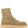 Maison-Kitsune Boots Men Jil Sander Suede Ankle Boots Neutrals