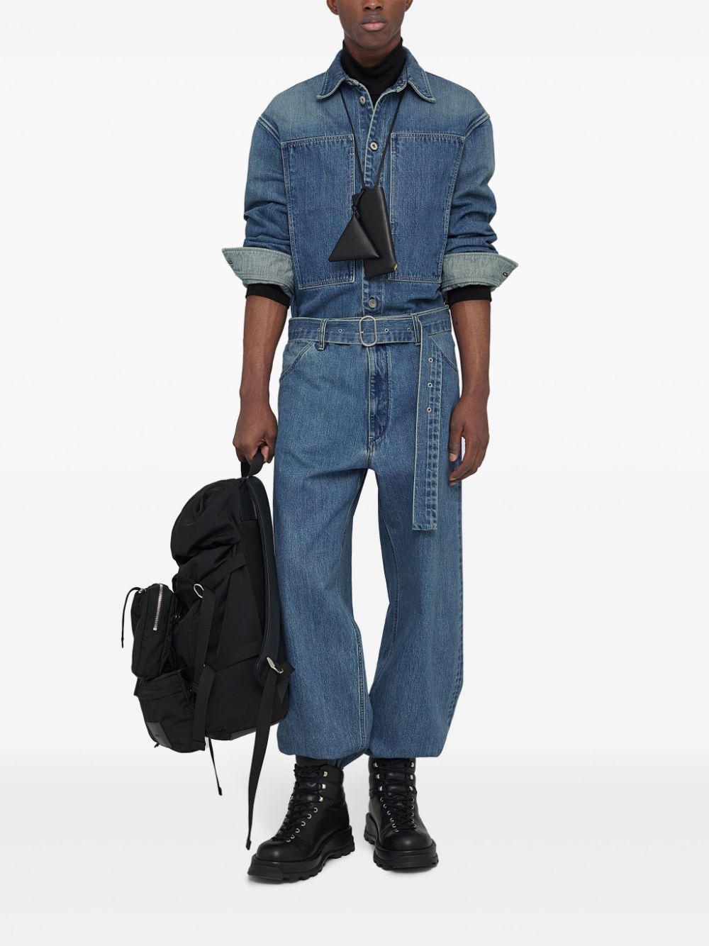 Maison-Kitsune Jil Sander loose-fit Belted Jeans Blue Men Regular & Straight-Leg Jeans