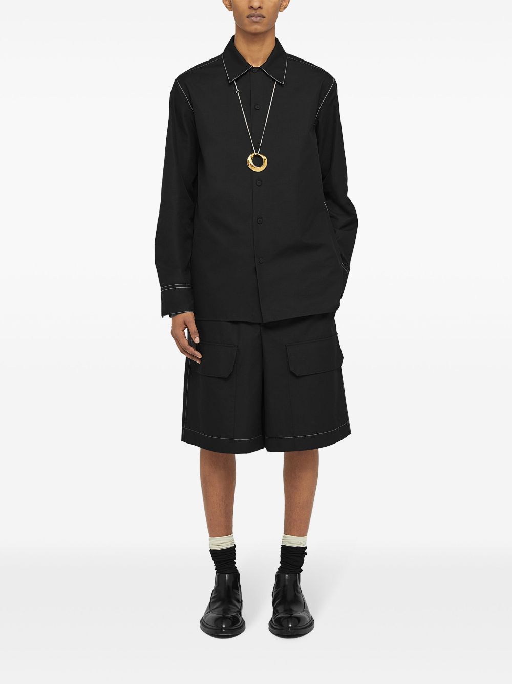 Men Bermuda Shorts Maison-Kitsune Jil Sander knee-length Bermuda Shorts Black