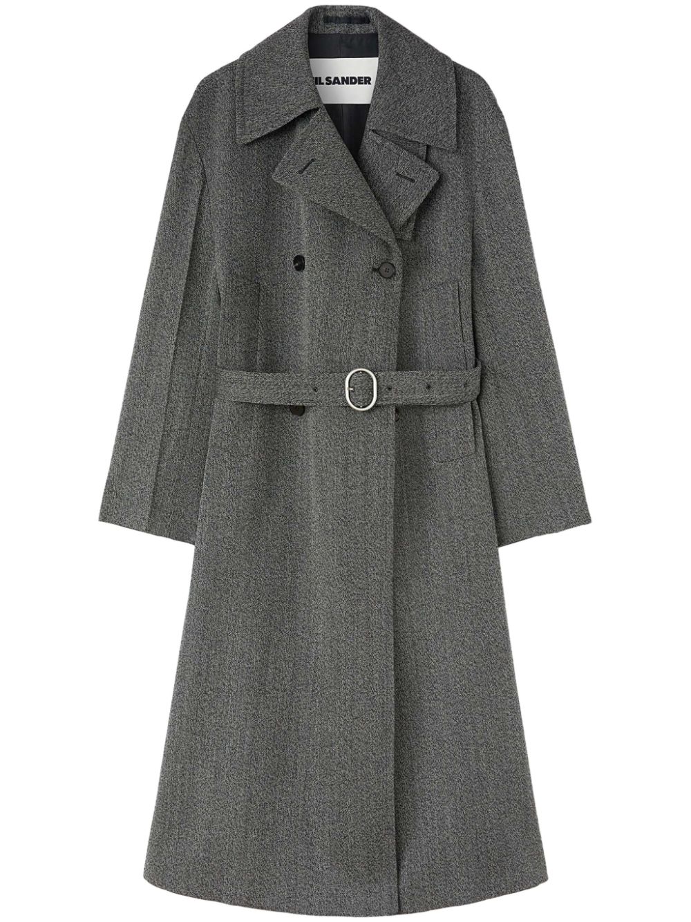 Maison-Kitsune Jil Sander Belted Coat Grey Men Double Breasted Coats