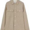 Maison-Kitsune Jil Sander long-sleeve Flannel Shirt Neutrals Men Shirts