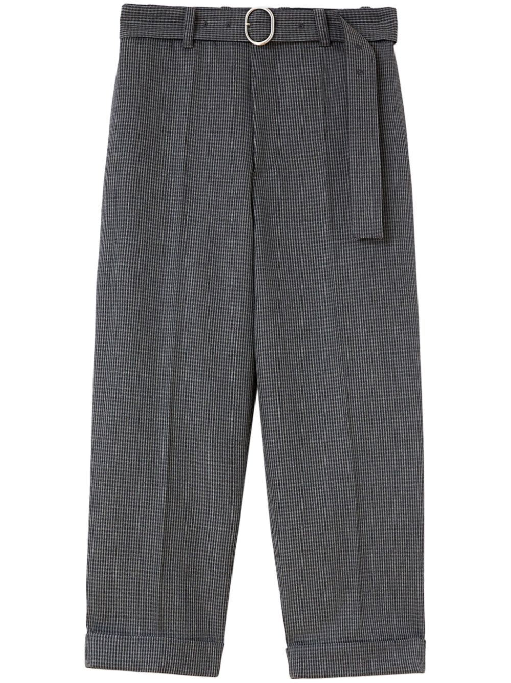 Maison-Kitsune Jil Sander check-pattern Belted Trousers Grey Men Tailored Pants