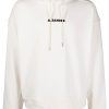 Men Hoodies Maison-Kitsune Jil Sander logo-print Detail Hoodie Neutrals