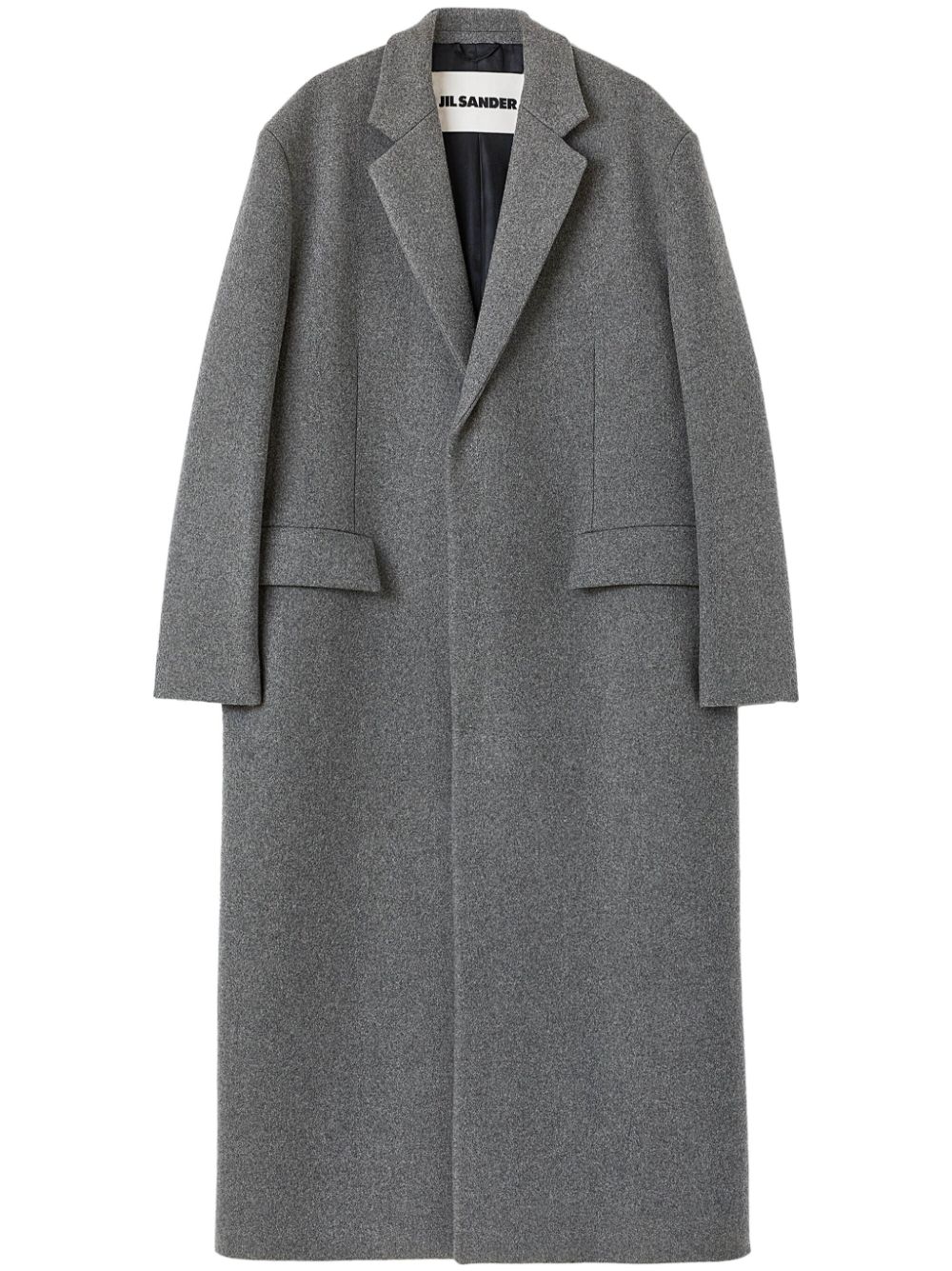 Maison-Kitsune Single Breasted Coats Men Jil Sander single-breasted Wool Coat Grey