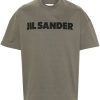 Jil Sander logo-print Cotton T-shirt Green Men T-Shirts Maison-Kitsune