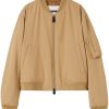 Maison-Kitsune Jil Sander Padded Wool Bomber Jacket Brown Men Bomber Jackets