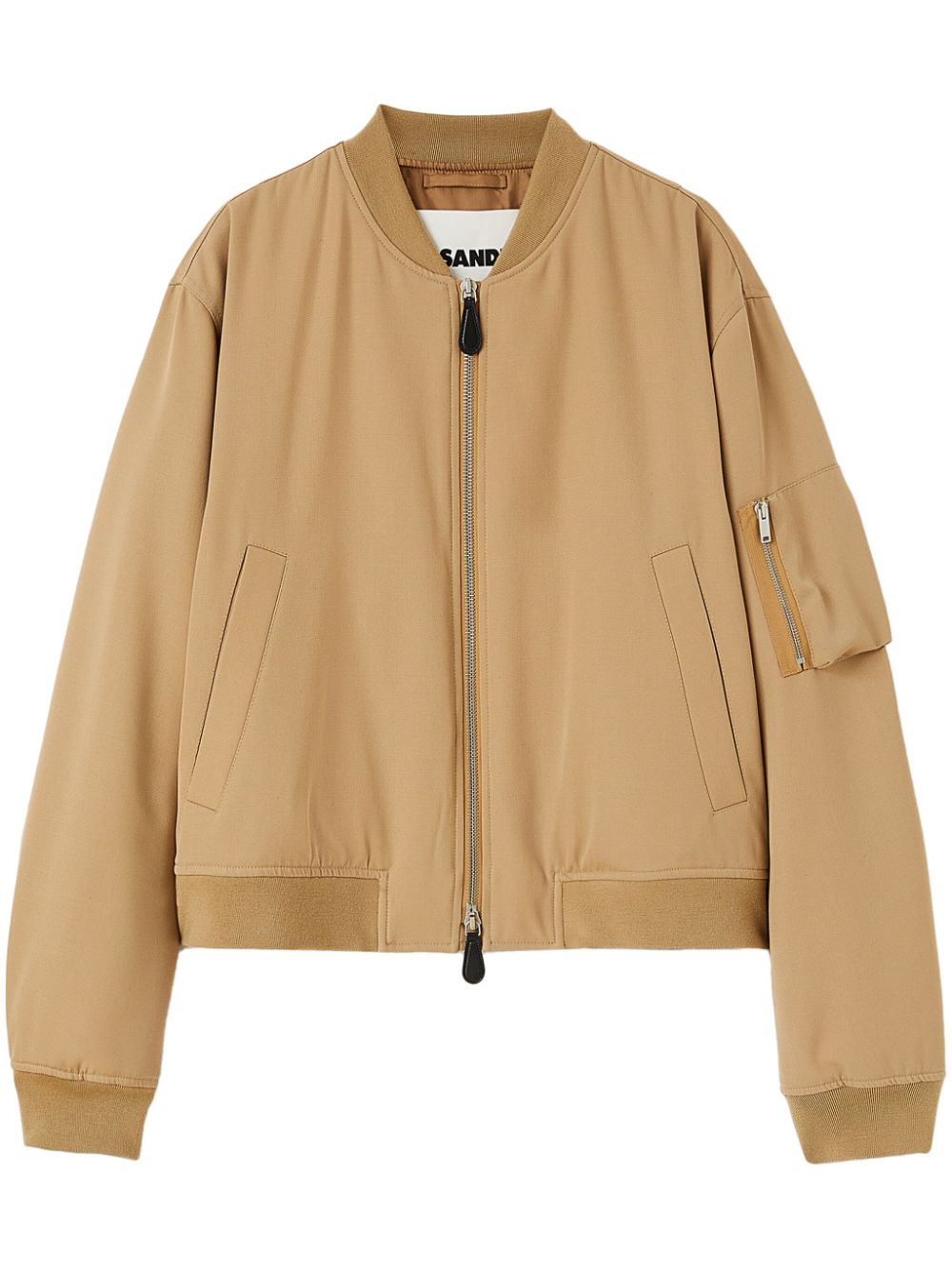 Maison-Kitsune Jil Sander Padded Wool Bomber Jacket Brown Men Bomber Jackets