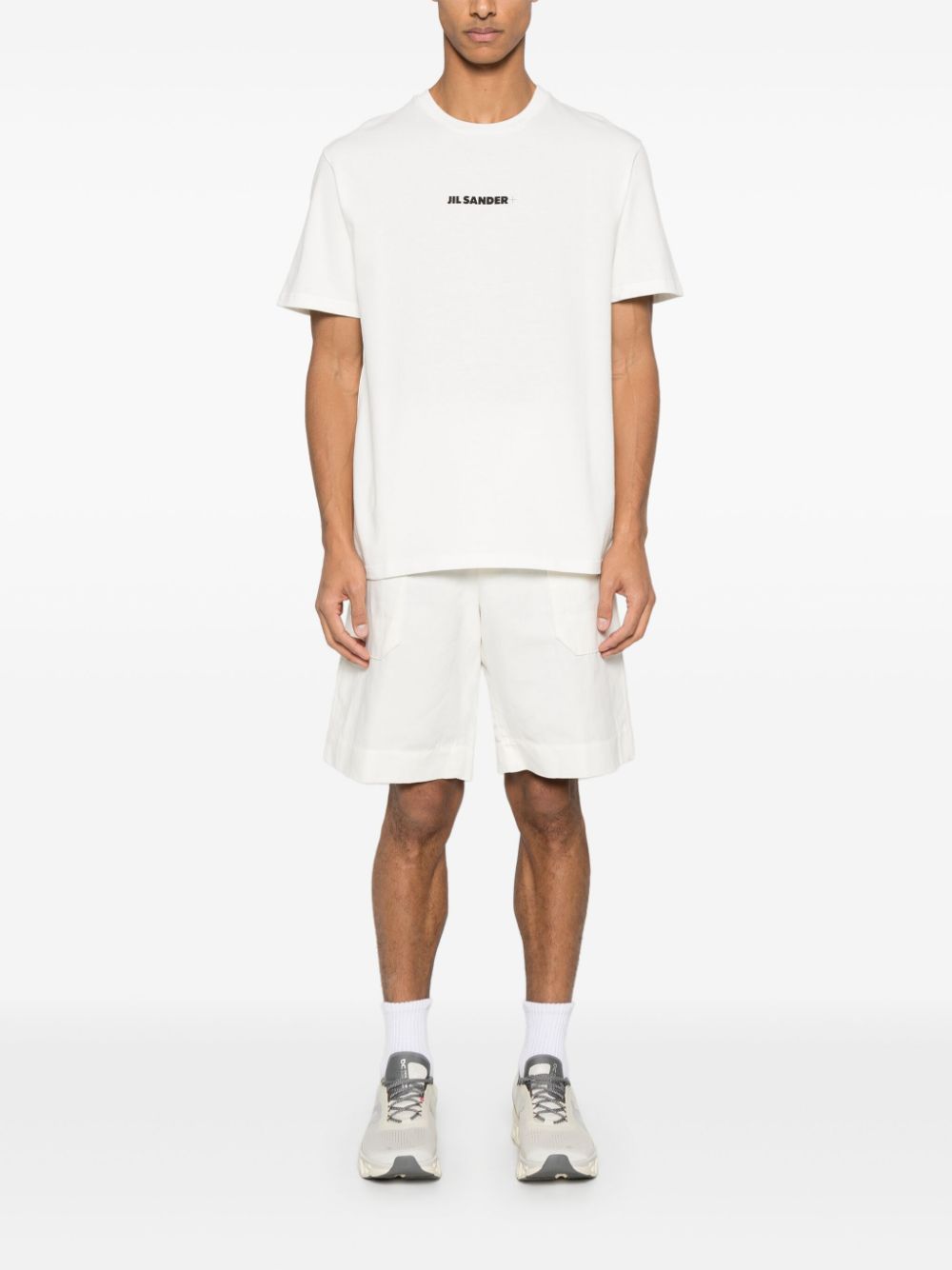 Maison-Kitsune Jil Sander logo-print T-shirt Neutrals Men T-Shirts