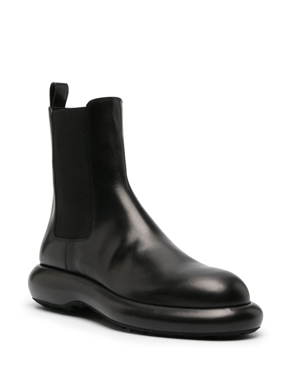 Men Boots Maison-Kitsune Jil Sander round-toe Leather Ankle Boots Black