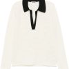 Maison-Kitsune Jil Sander open-knit Sweater White Men Polo Shirts