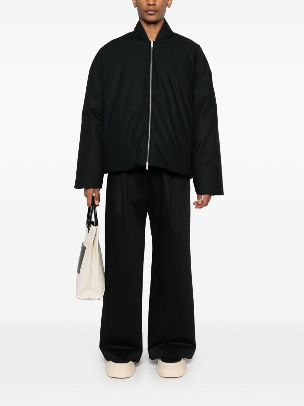 Maison-Kitsune Jil Sander water-repellent Textured Jacket Blue Men Down Jackets