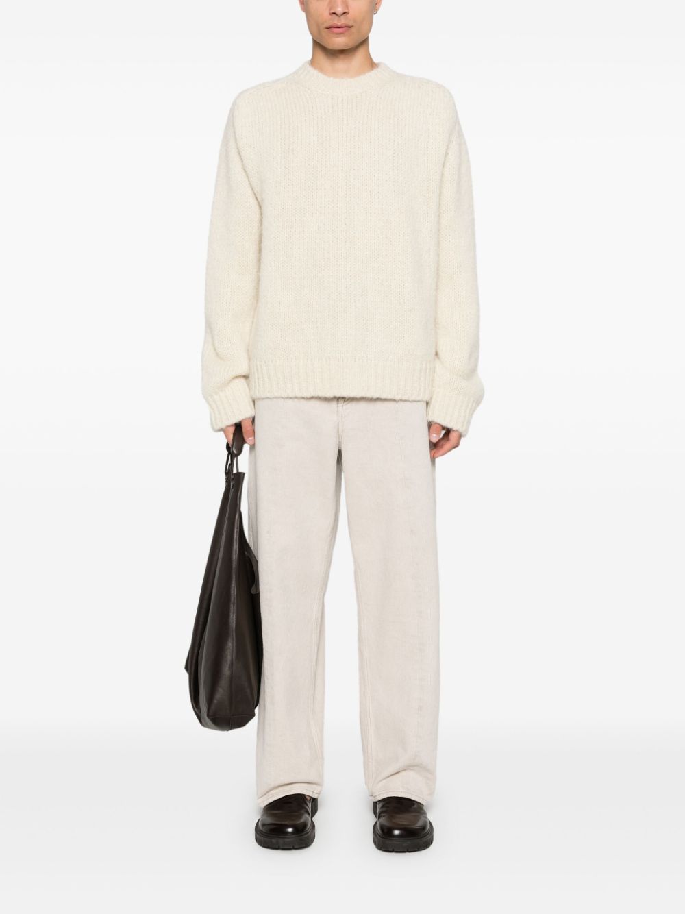 Jil Sander crew-neck Sweater White Men Knitted Sweaters Maison-Kitsune