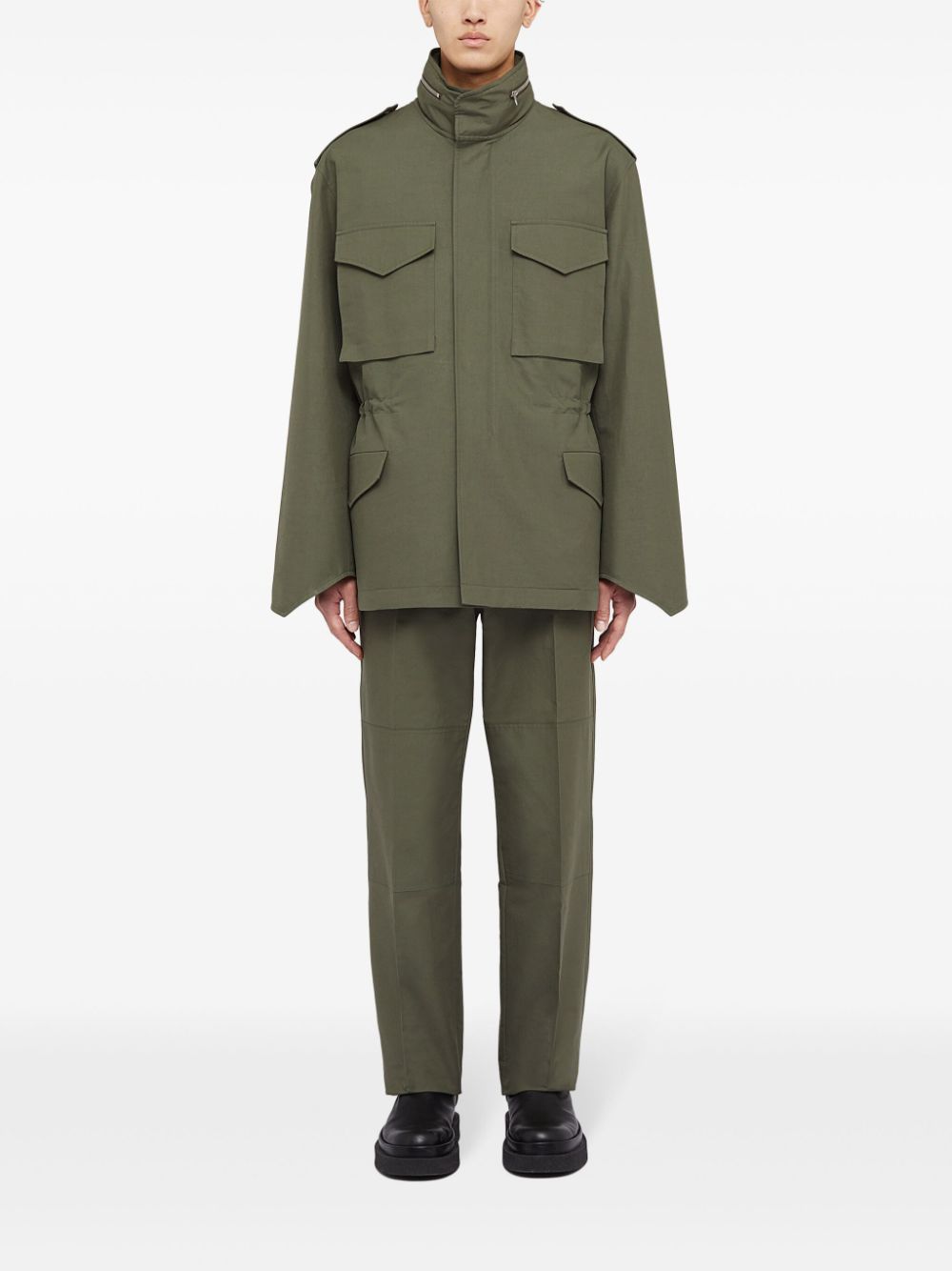 Maison-Kitsune Shirt Jackets Men Jil Sander Concealed Fastening Shirt Jacket Green