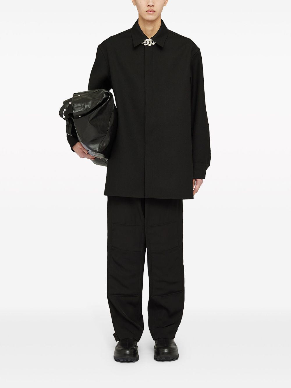 Men Shirt Jackets Maison-Kitsune Jil Sander Wool Shirt Jacket Black
