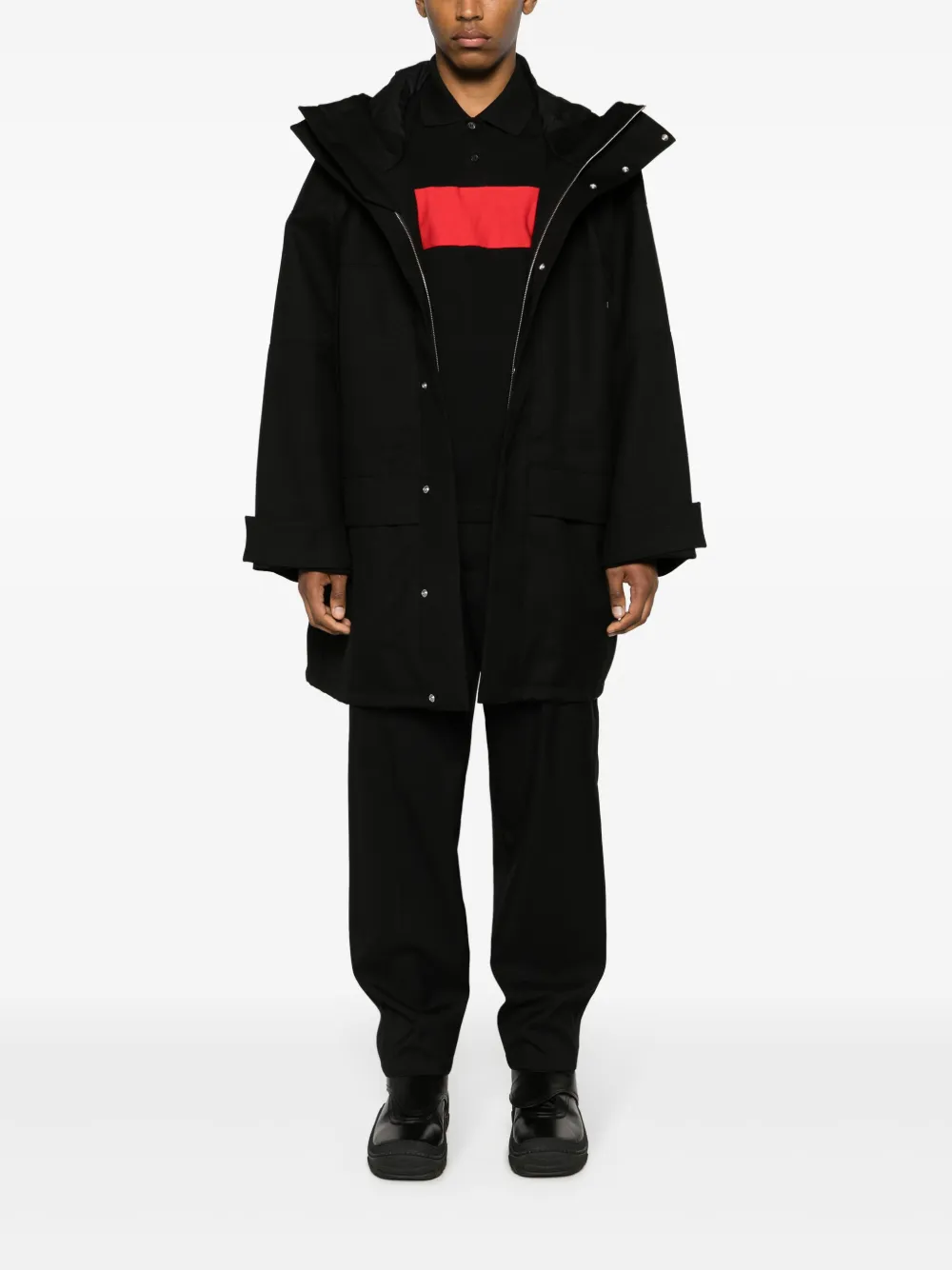Jil Sander high-waist Virgin Wool Tapered Trousers Black Maison-Kitsune Men Tapered Pants