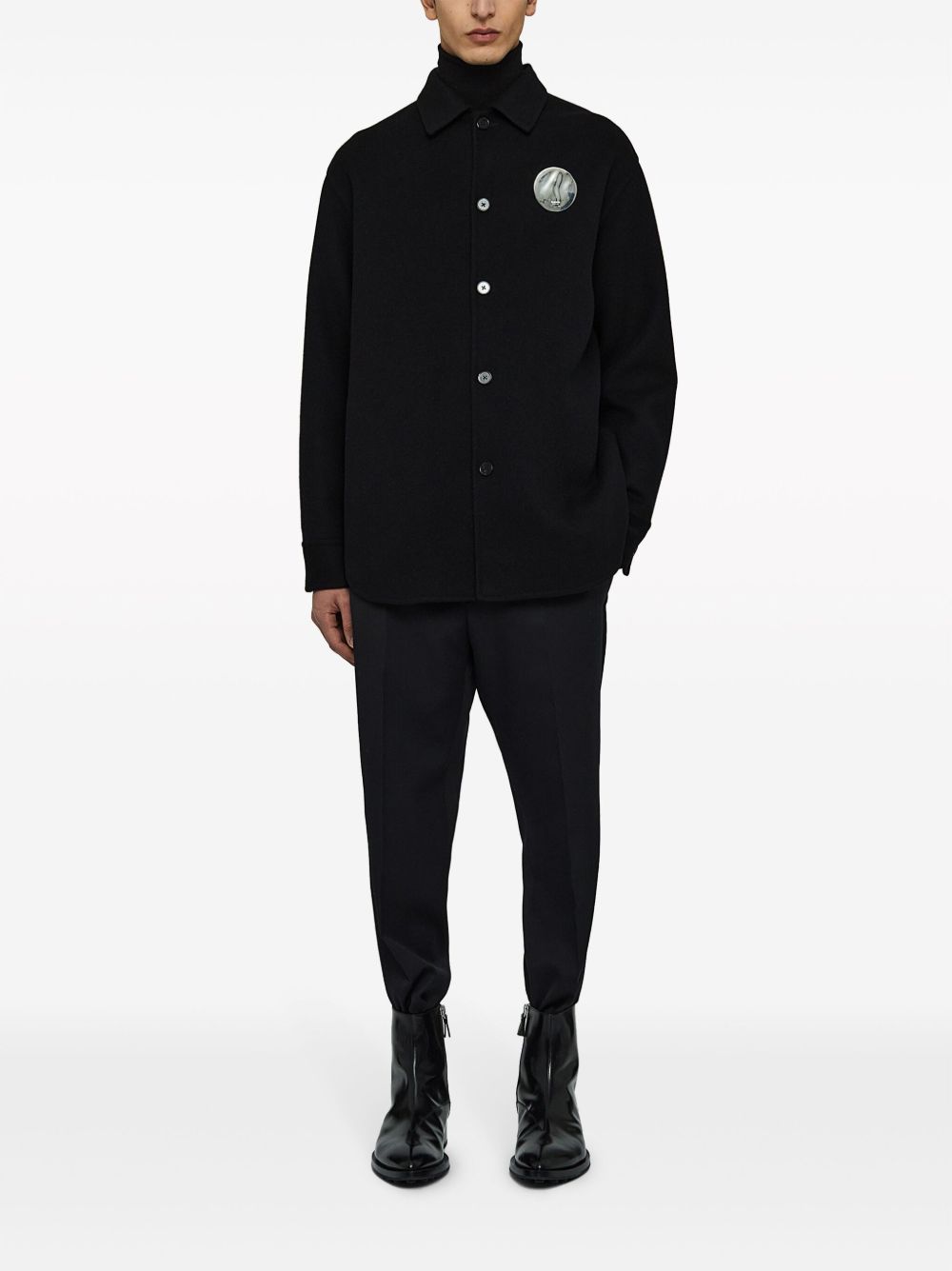 Jil Sander long-sleeve Cashmere Shirt Black Maison-Kitsune Men Shirts
