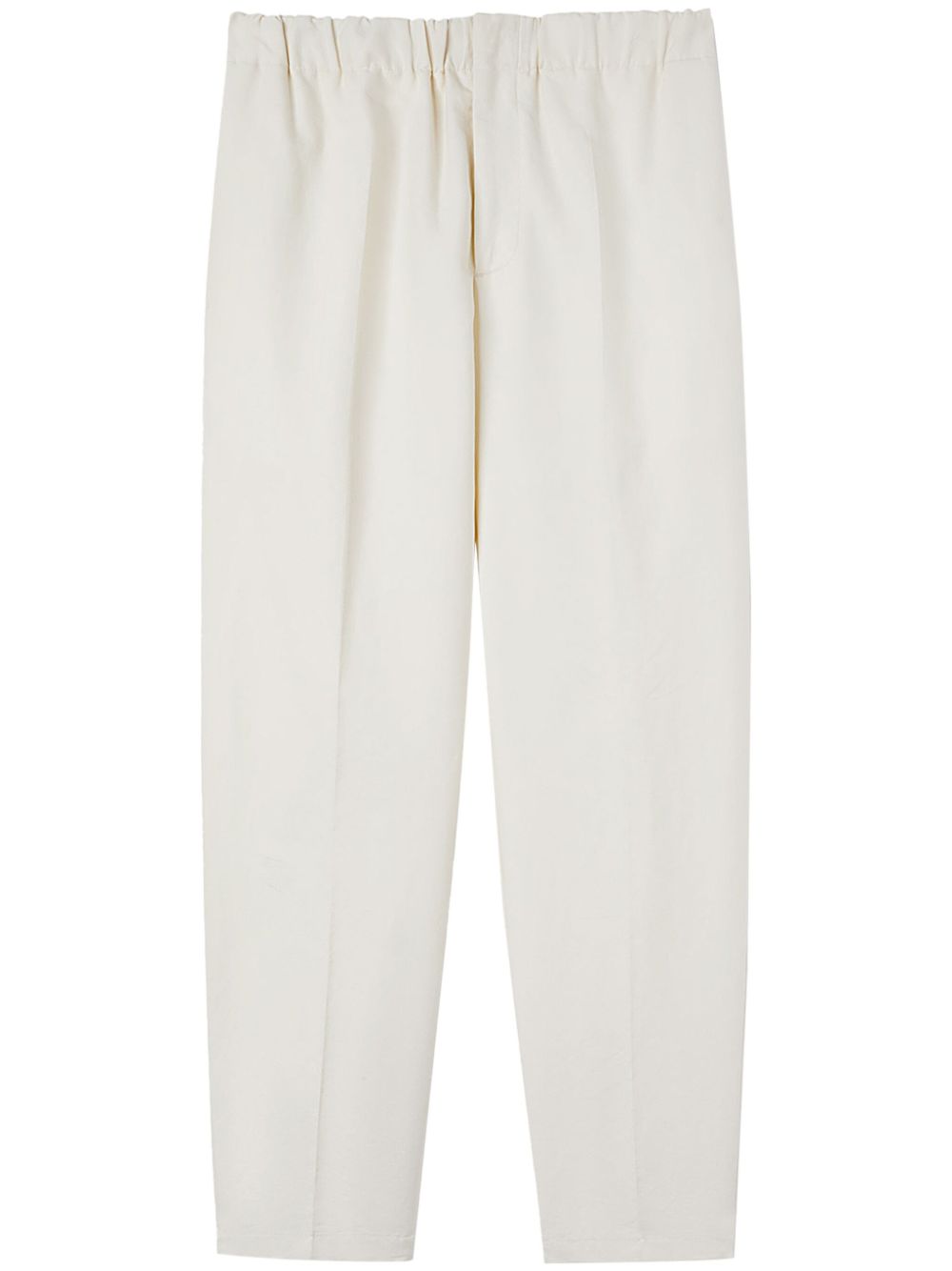 Men Tailored Pants Maison-Kitsune Jil Sander elasticated-waistband Cotton Trousers White