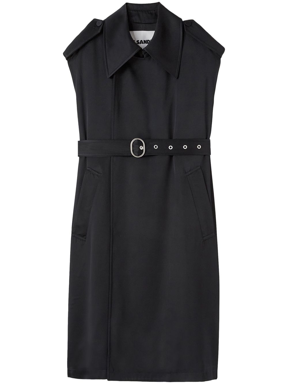 Jil Sander Sleeveless Belted Trench Coat Black Men Trench Coats Maison-Kitsune