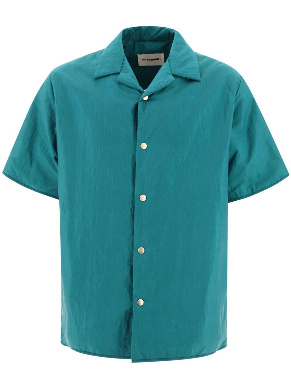 Maison-Kitsune Jil Sander short-sleeve Silk Shirt Green Men Shirts