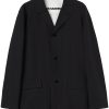 Jil Sander Deconstructed Cotton Shirt Jacket Black Men Shirt Jackets Maison-Kitsune
