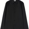Men Shirts Maison-Kitsune Jil Sander virgin-wool Shirt Black