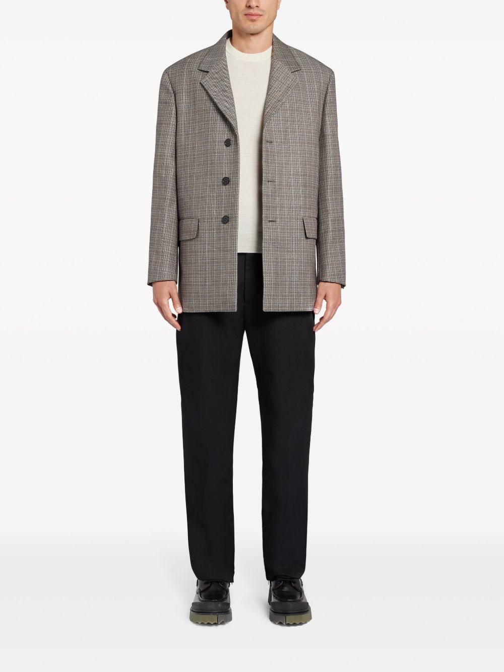 Maison-Kitsune Jil Sander crew-neck Virgin Wool Jumper Neutrals Men Knitted Sweaters