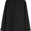 Men Shirts Maison-Kitsune Jil Sander SUNDAY P.M. Silk Shirt Black