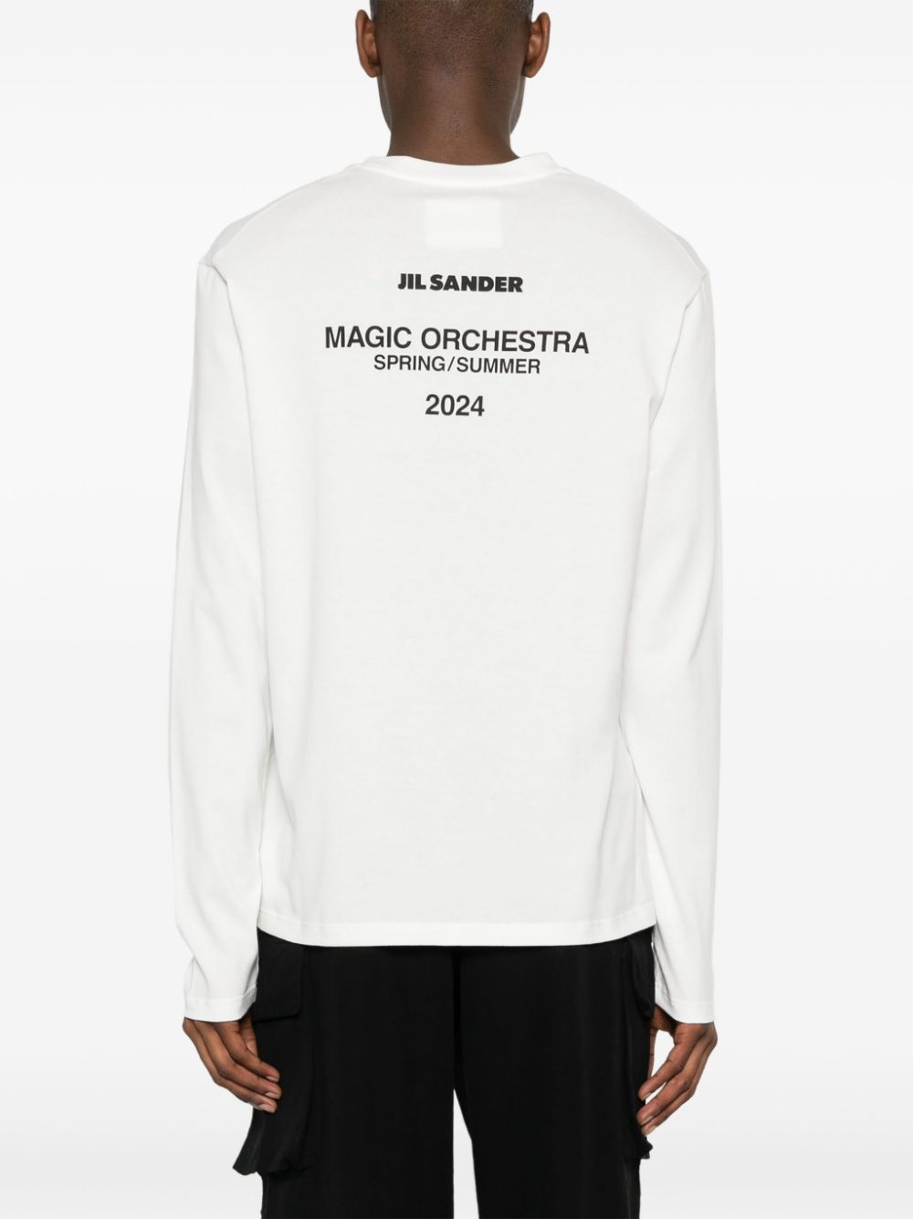 Maison-Kitsune Jil Sander long-sleeve Cotton T-shirt White Men T-Shirts