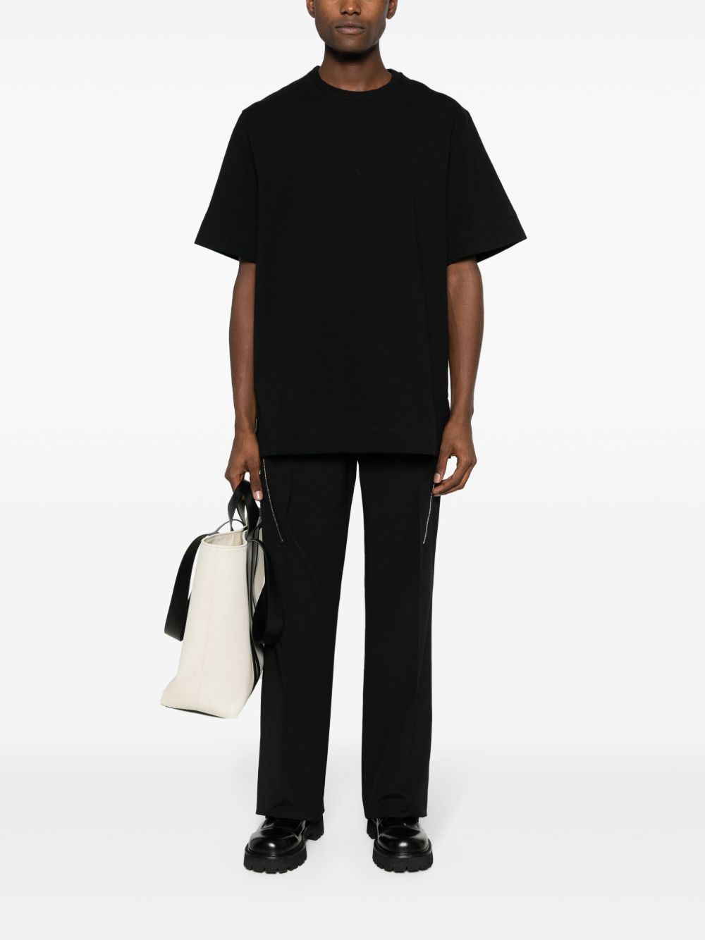 Jil Sander crew-neck Cotton T-shirt Black Maison-Kitsune Men T-Shirts