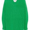 Jil Sander Ribbed Knit Jumper Green Maison-Kitsune Men Knitted Sweaters