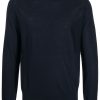 Men Knitted Sweaters Maison-Kitsune Jil Sander Crew Neck Virgin Wool Jumper Blue