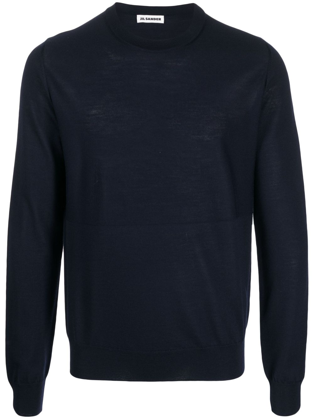 Men Knitted Sweaters Maison-Kitsune Jil Sander Crew Neck Virgin Wool Jumper Blue
