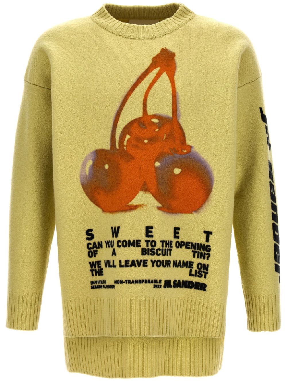 Men Knitted Sweaters Maison-Kitsune Jil Sander Fashion Show Invitation Sweater Yellow