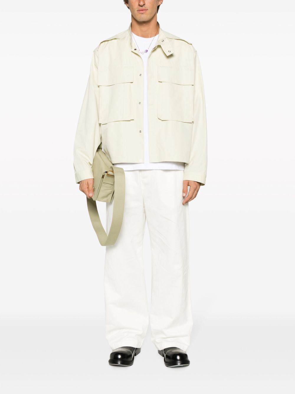 Jil Sander long-sleeve Cotton Jacket Green Maison-Kitsune Men Lightweight Jackets