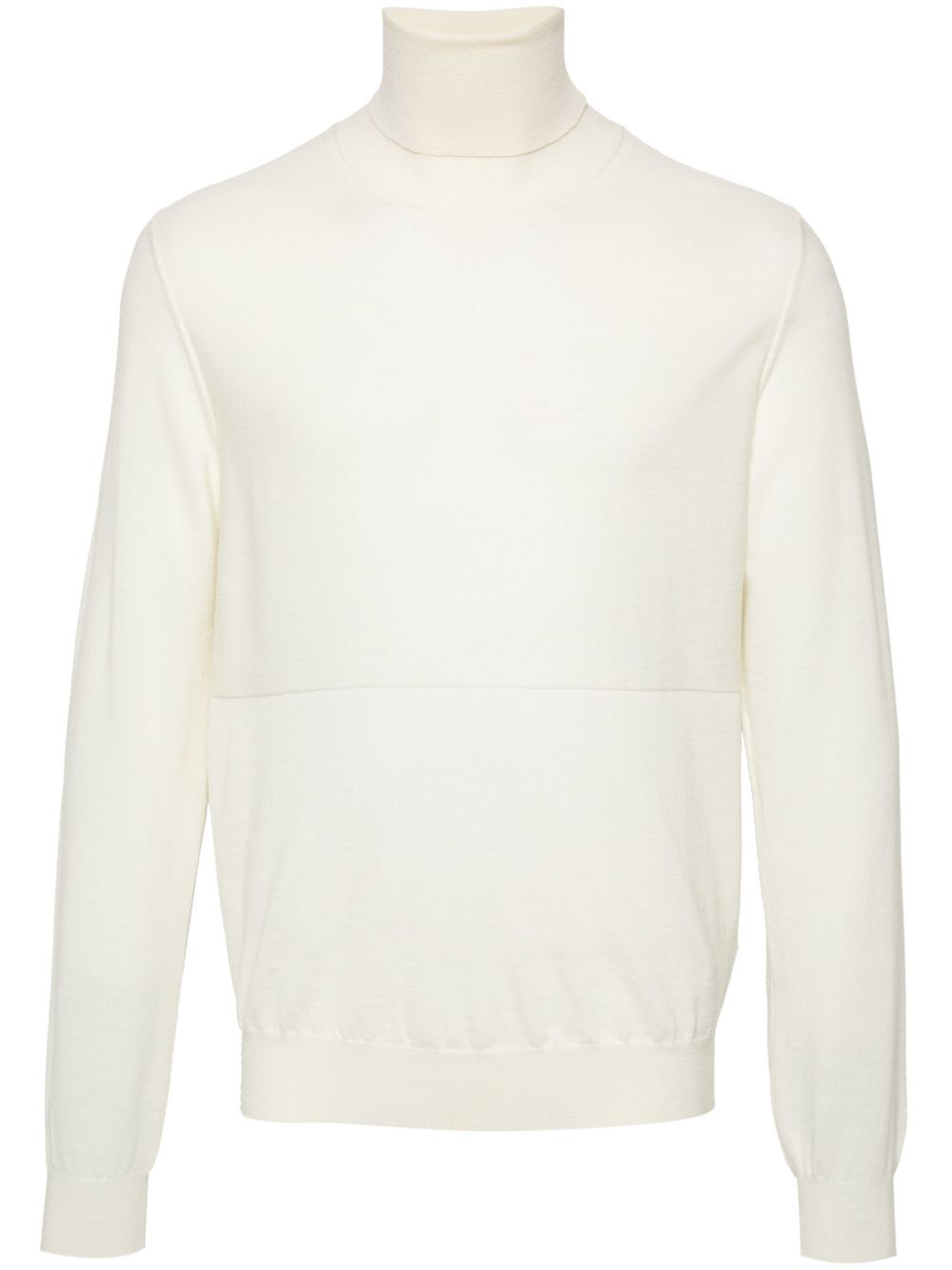 Maison-Kitsune Jil Sander Virgin Wool fine-knit Jumper White Men Knitted Sweaters