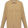 Jil Sander embroidered-logo Shirt Jacket Neutrals Men Shirts Maison-Kitsune